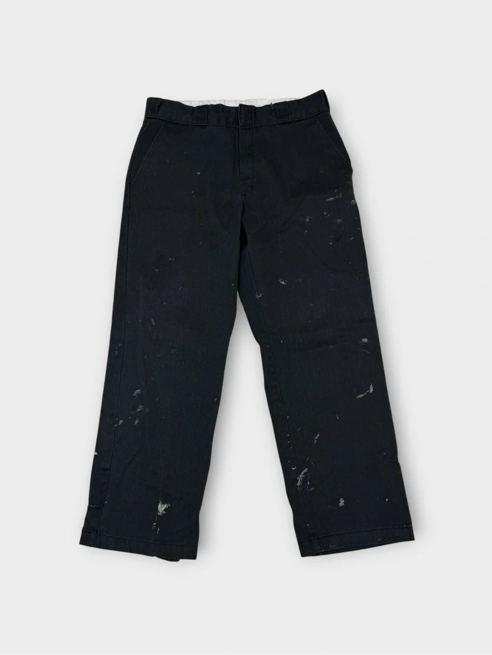 Dickies 874 Original Fit Black Paint-Splattered Work Pants — W34x30